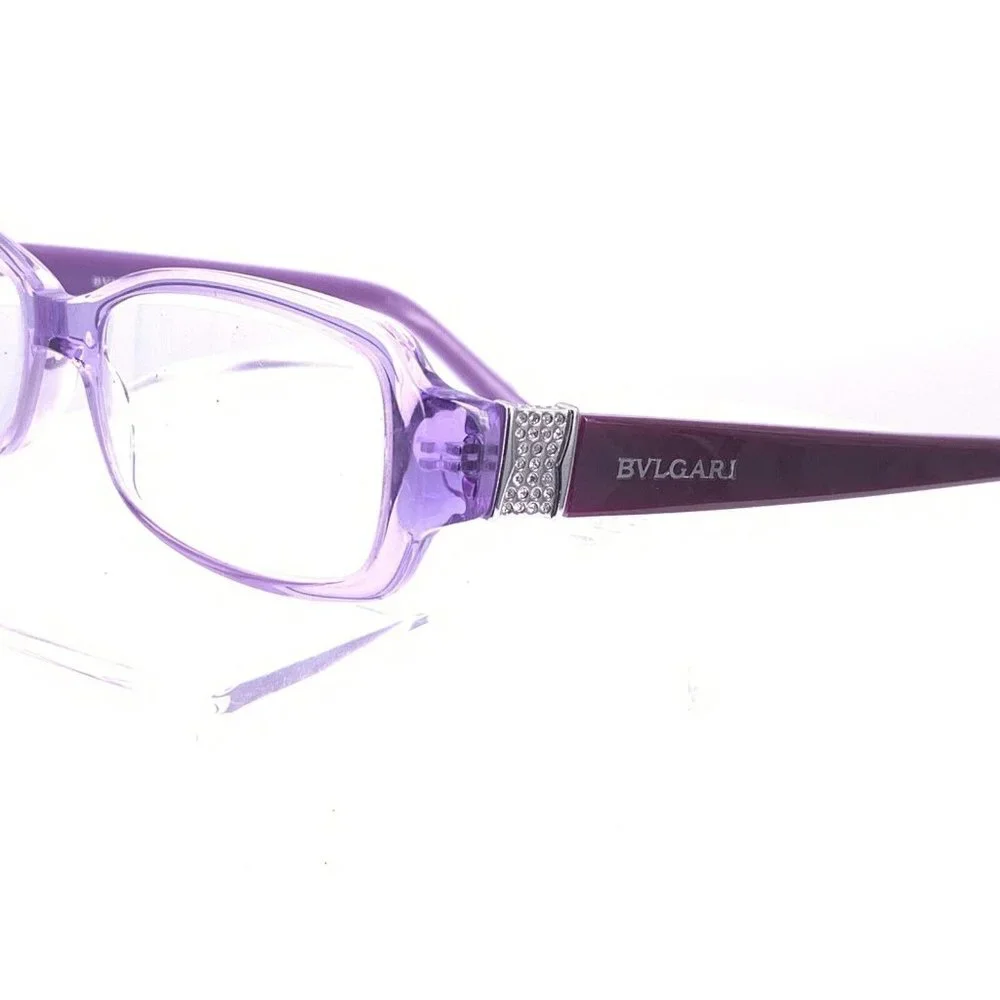 Bulgari Translucent Lavender Front with Dark Purple Temples Women's Glasses
